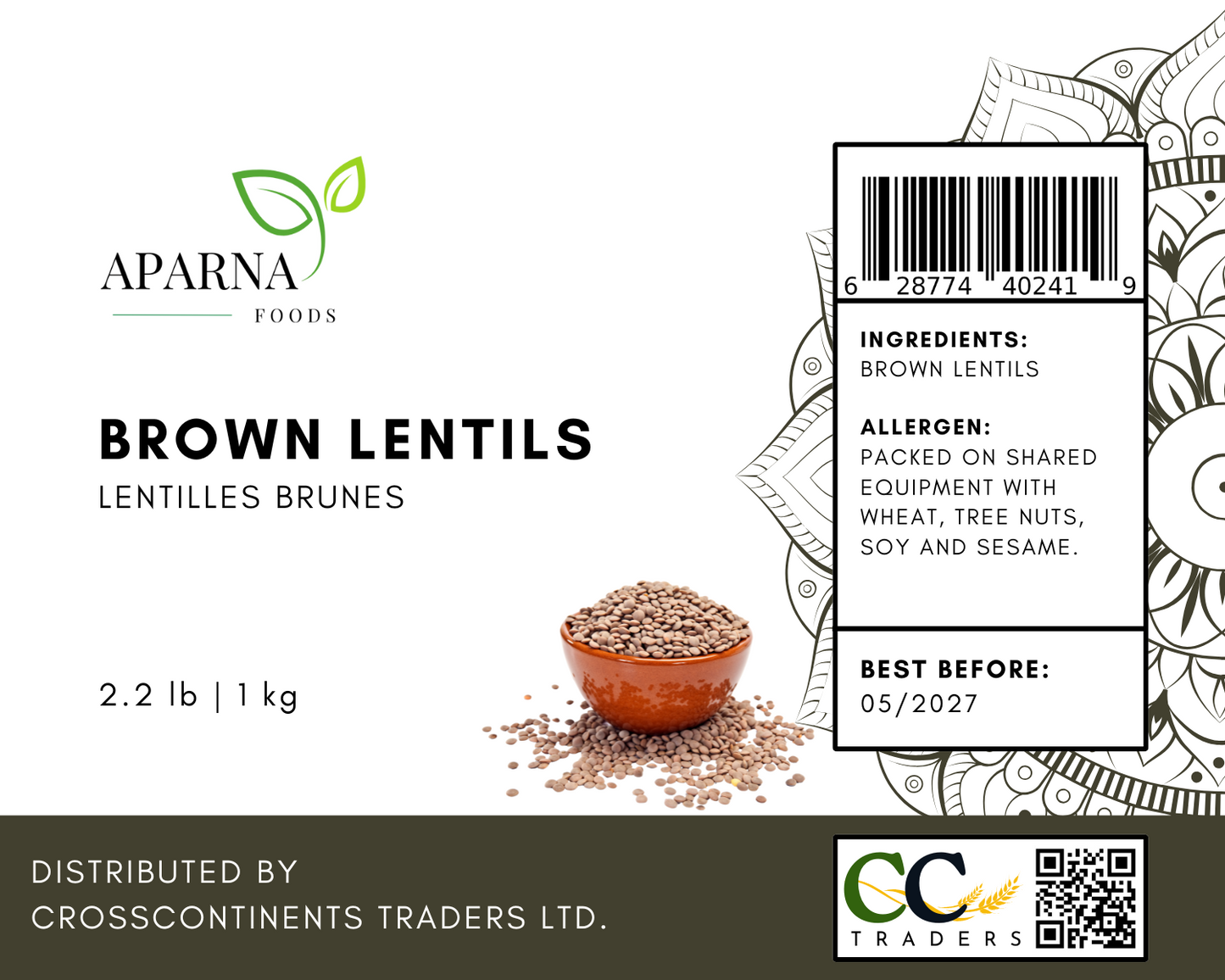 Brown Lentils 1 kg