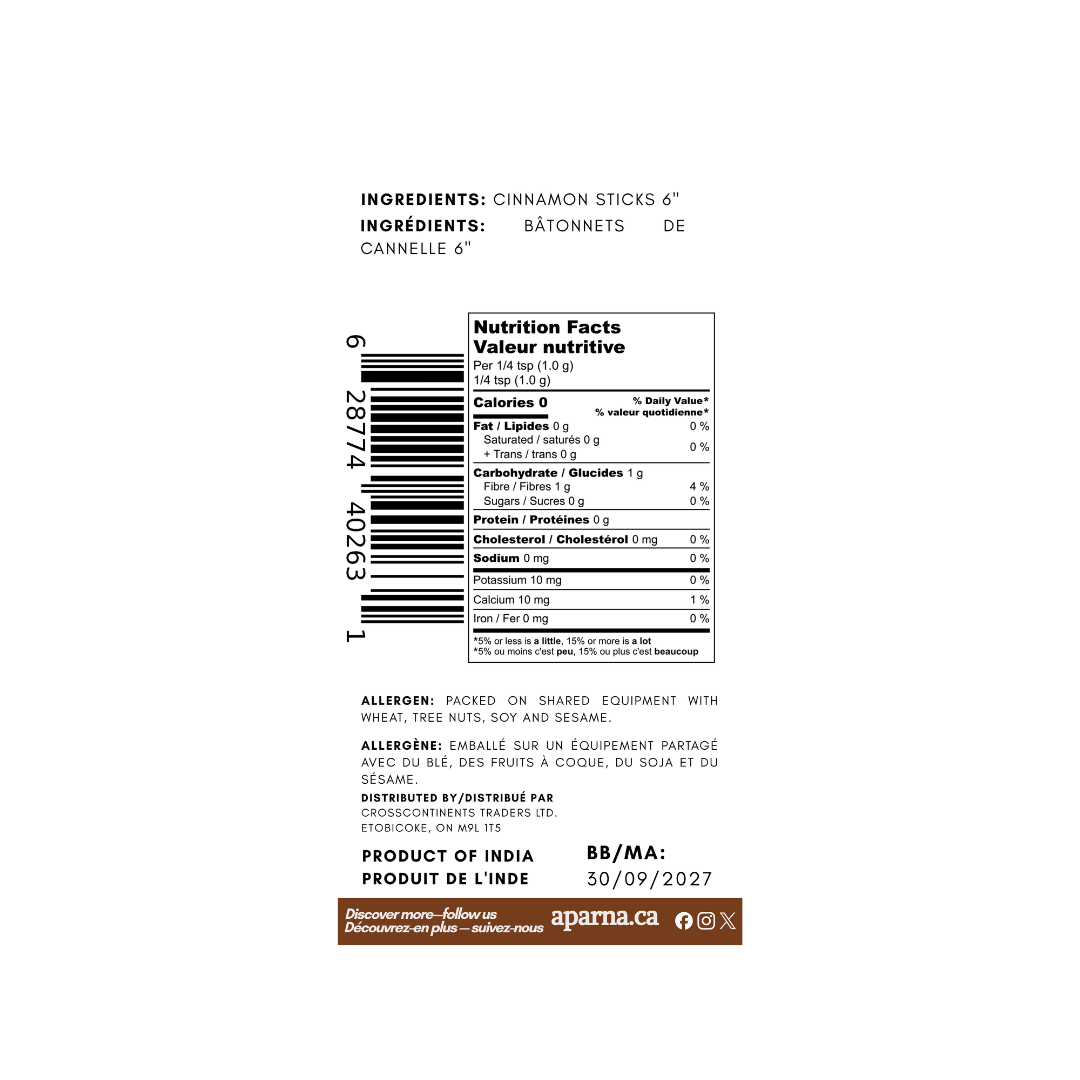 Cinnamon Sticks 6" 300g