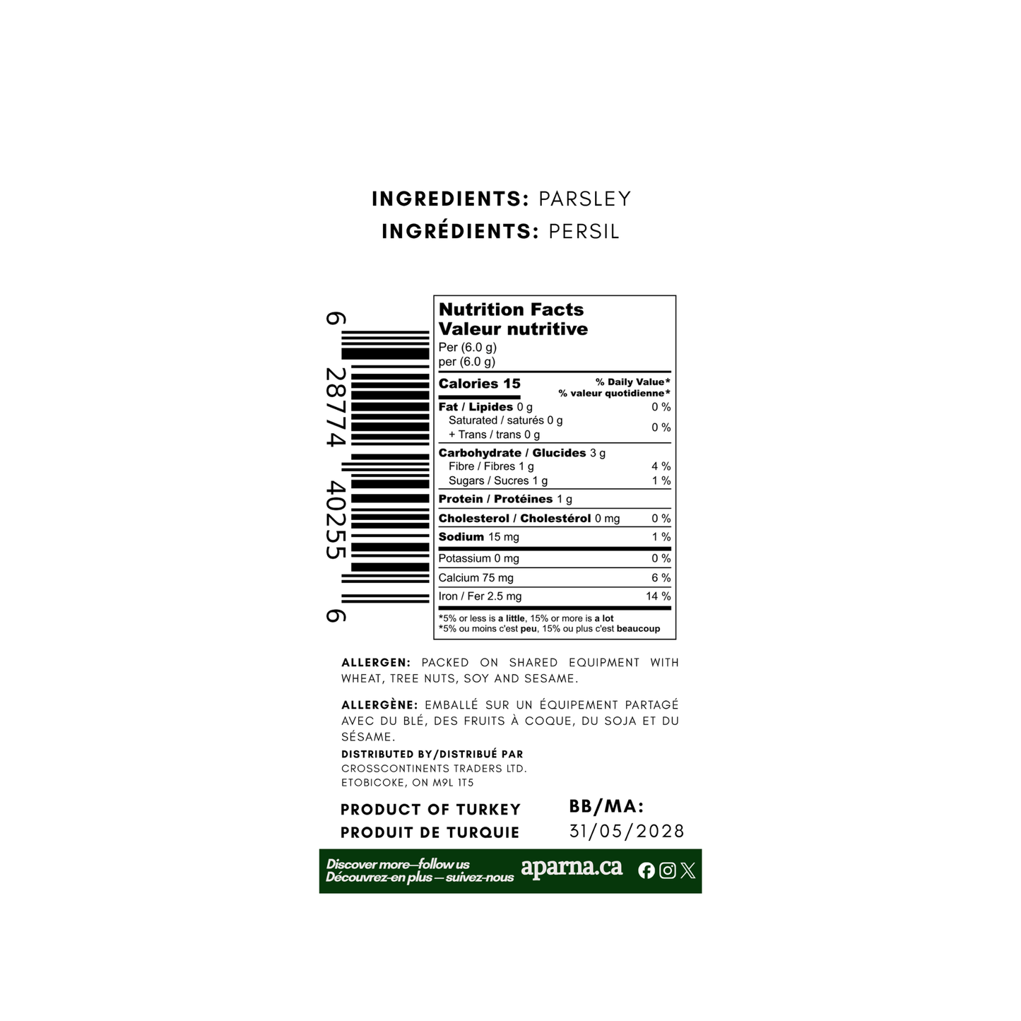 Parsley Flakes 125g