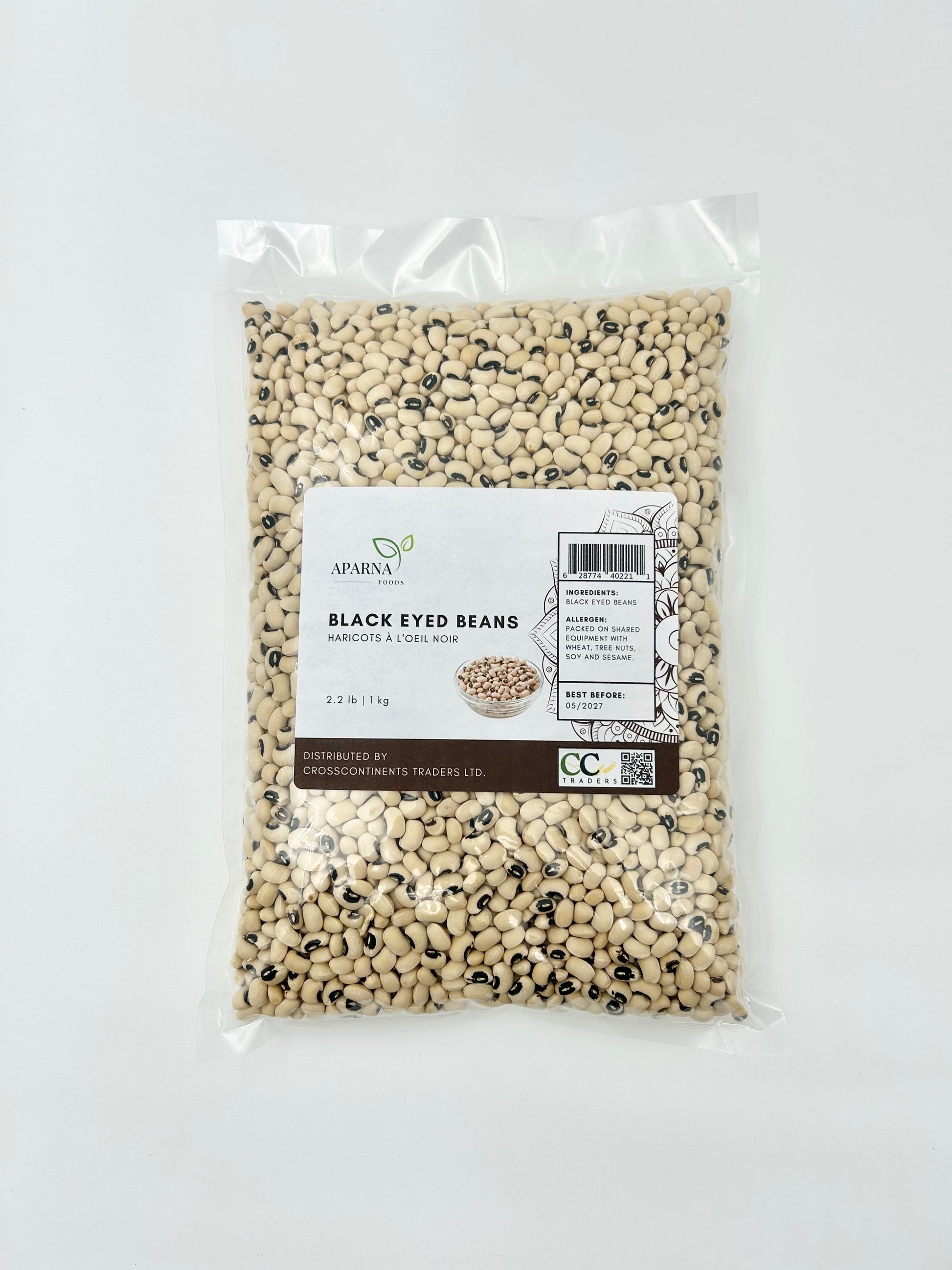 Aparna Foods 1kg bag of premium dried black eye beans lobia
