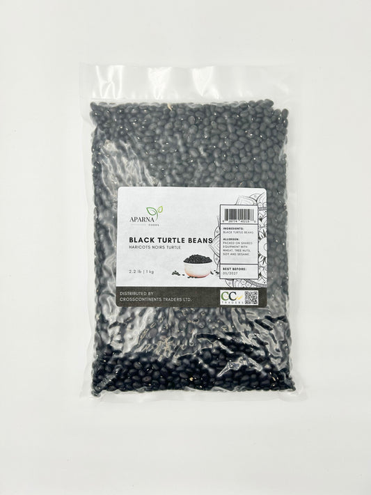 Aparna Foods 1kg bag of premium dried black turtle beans frijoles negros