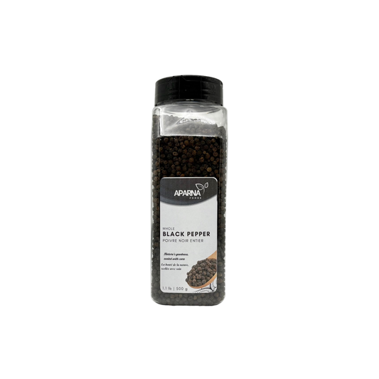 Black pepper 500g premium whole black peppercorns by Aparna Foods in Canada
