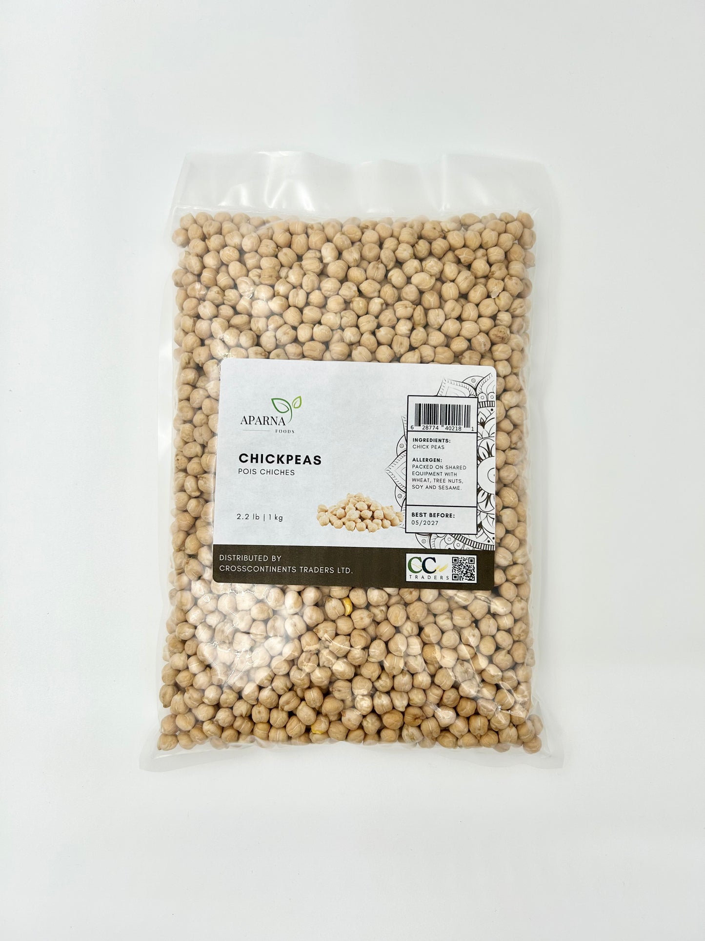 Aparna Foods 1kg bag of premium dried chickpeas garbanzo beans