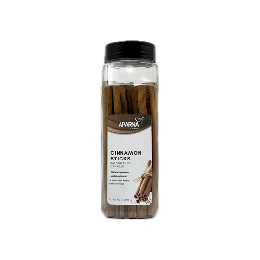 Premium cinnamon sticks 6" 300g sold in Canada by Aparna Foods

