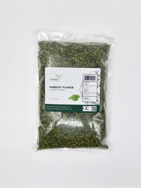 Premium parsley flakes 200g sold in Canada by Aparna Foods