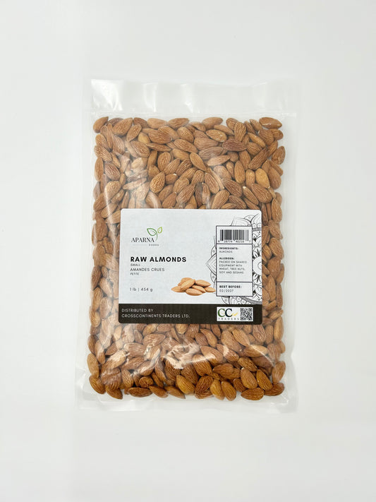 Raw almonds small 1 lb premium nuts by Aparna Foods in Canada
