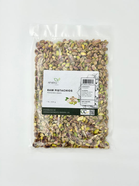 Raw pistachio 1 lb premium nuts by Aparna Foods in Canada
