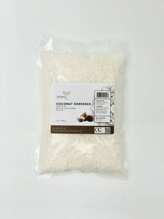 Unsweetened shredded coconut 1 lb premium coconut by Aparna Foods in Canada
