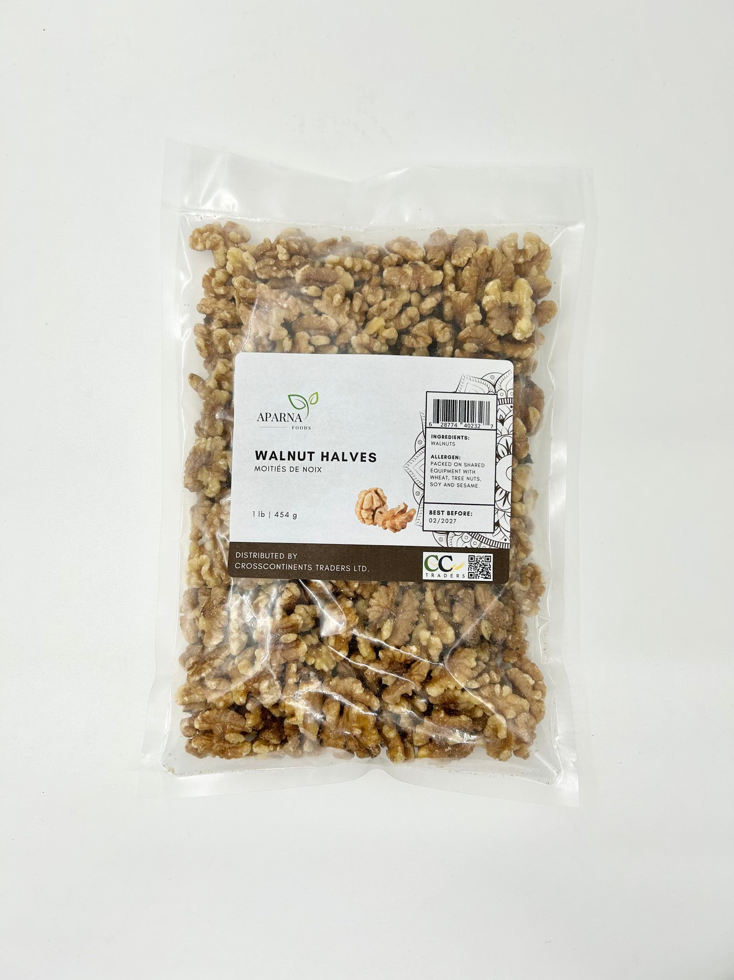 Walnut halves 1 lb premium nuts by Aparna Foods in Canada
