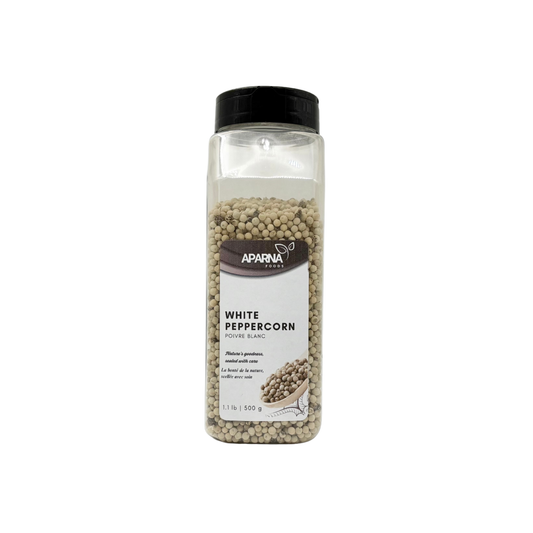 Whole white peppercorn 500g premium peppercorns by Aparna Foods in Canada
